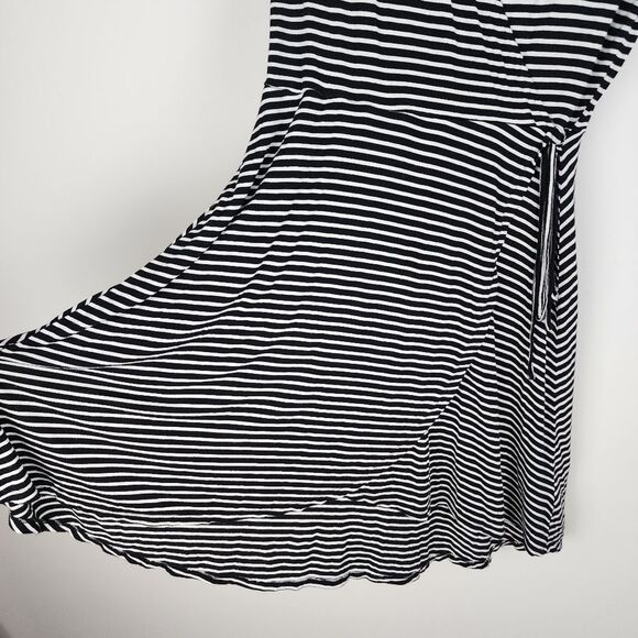 Faded Glory Mini Dress Striped Faux Wrap Dress size M - Picture 7 of 12